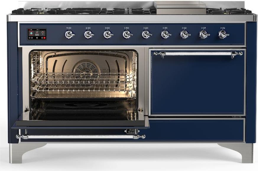 Ilve UM60FQNR3MBCLP Midnight Blue With Chrome Trim, Liquid Propane