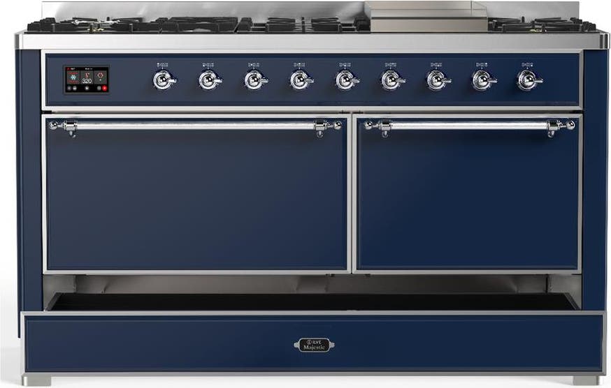 Ilve UM60FQNR3MBC Midnight Blue With Chrome Trim, Natural Gas