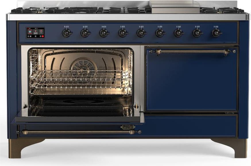 Ilve UM60FQNR3MBBLP Midnight Blue With Burnished Trim, Liquid Propane