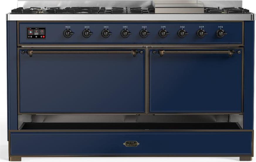 Ilve UM60FQNR3MBBLP Midnight Blue With Burnished Trim, Liquid Propane