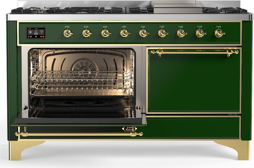 Ilve UM60FQNR3EGG Emerald Green With Brass Trim, Natural Gas