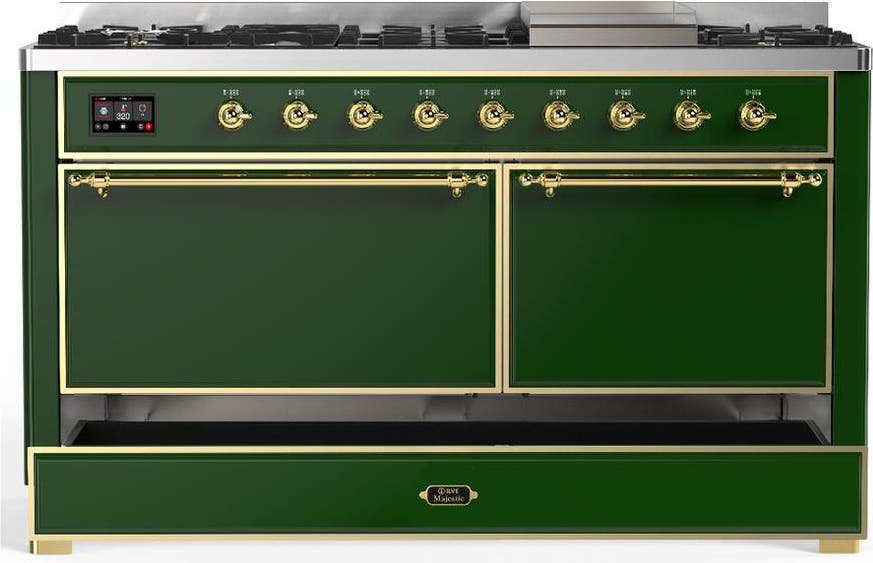 Ilve UM60FQNR3EGG Emerald Green With Brass Trim, Natural Gas