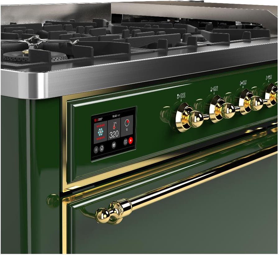 Ilve UM60FQNR3EGG Emerald Green With Brass Trim, Natural Gas