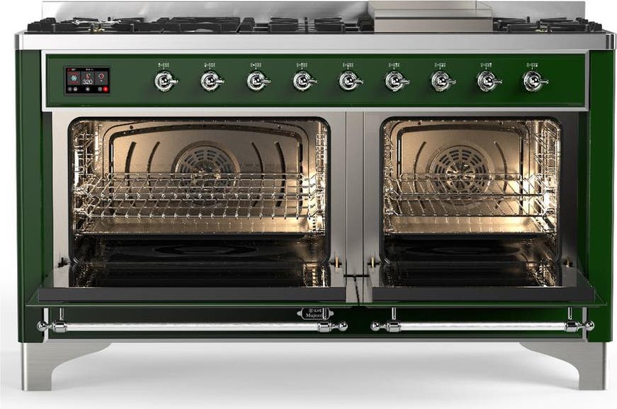 Ilve UM60FQNR3EGC Emerald Green With Chrome Trim, Natural Gas