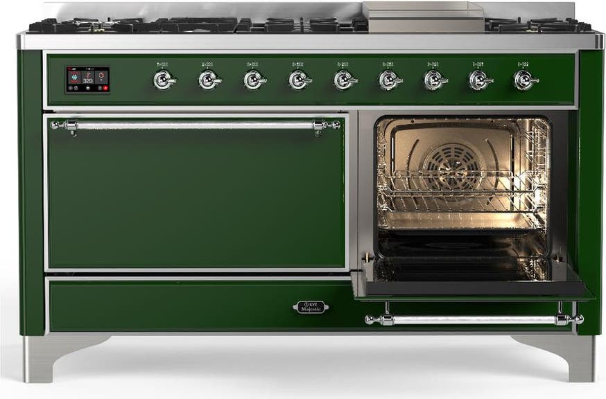 Ilve UM60FQNR3EGC Emerald Green With Chrome Trim, Natural Gas