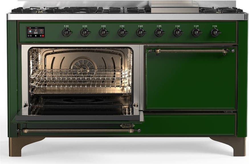 Ilve UM60FQNR3EGBLP Emerald Green With Burnished Trim, Liquid Propane