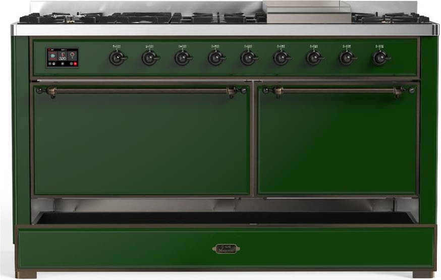 Ilve UM60FQNR3EGB Emerald Green With Burnished Trim, Natural Gas