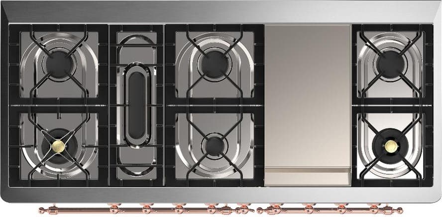 Ilve UM60FQNR3BUPLP Burgundy With Copper Trim, Liquid Propane