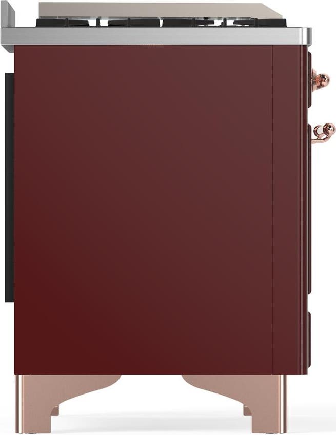 Ilve UM60FQNR3BUPLP Burgundy With Copper Trim, Liquid Propane