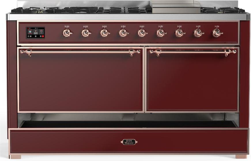 Ilve UM60FQNR3BUP Burgundy With Copper Trim, Natural Gas