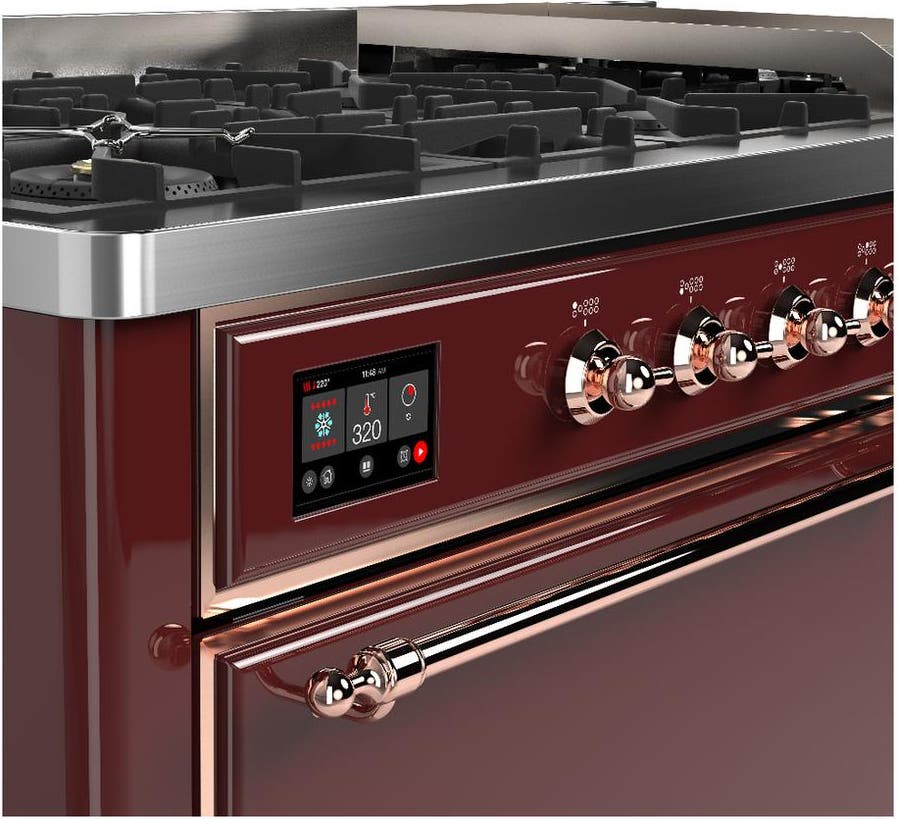 Ilve UM60FQNR3BUP Burgundy With Copper Trim, Natural Gas