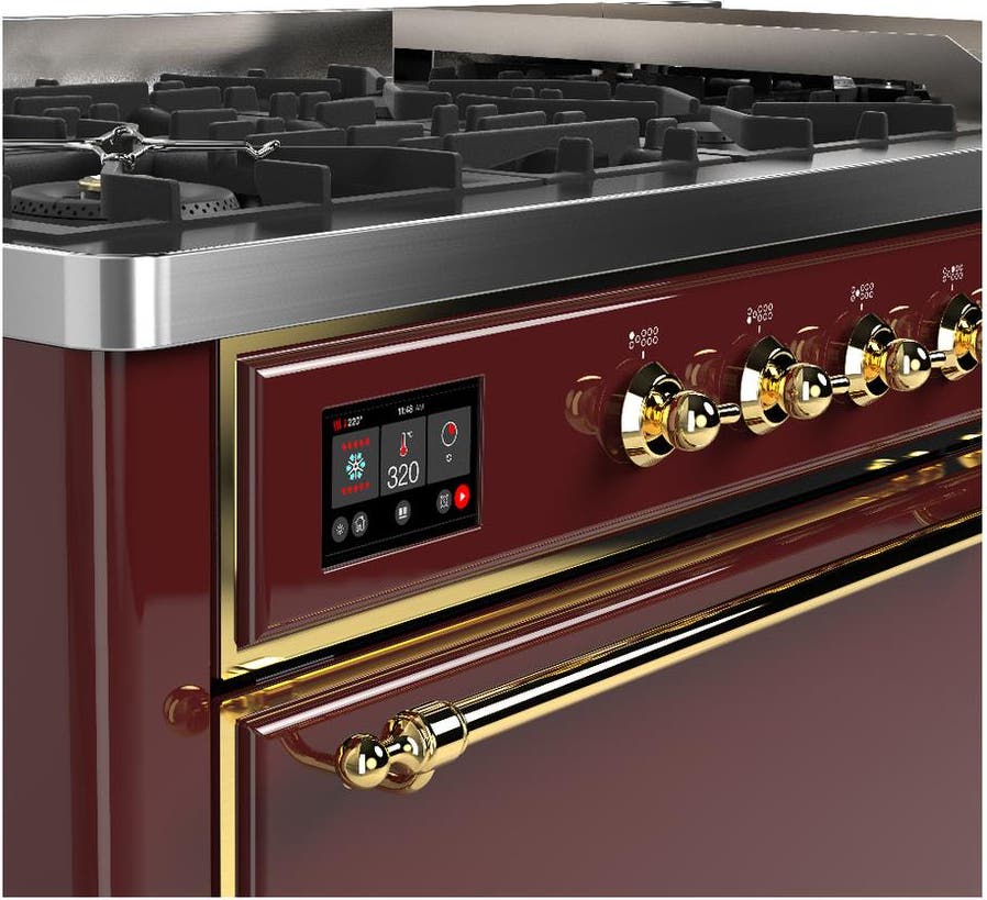 Ilve UM60FQNR3BUG Burgundy With Brass Trim, Natural Gas