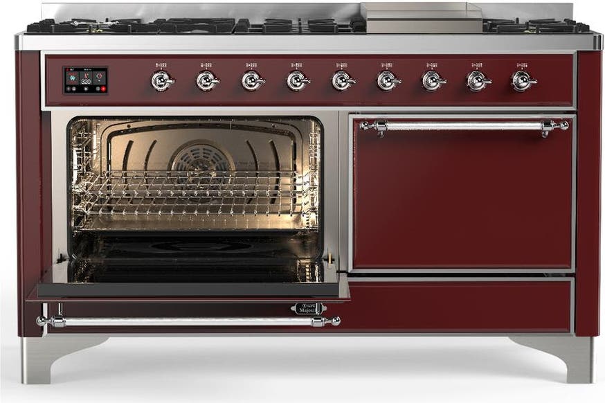 Ilve UM60FQNR3BUCLP Burgundy With Chrome Trim, Liquid Propane
