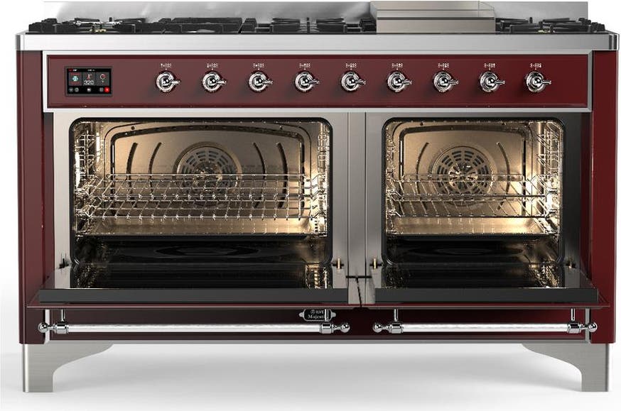 Ilve UM60FQNR3BUC Burgundy With Chrome Trim, Natural Gas
