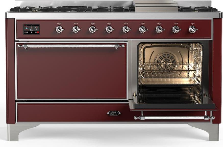 Ilve UM60FQNR3BUC Burgundy With Chrome Trim, Natural Gas