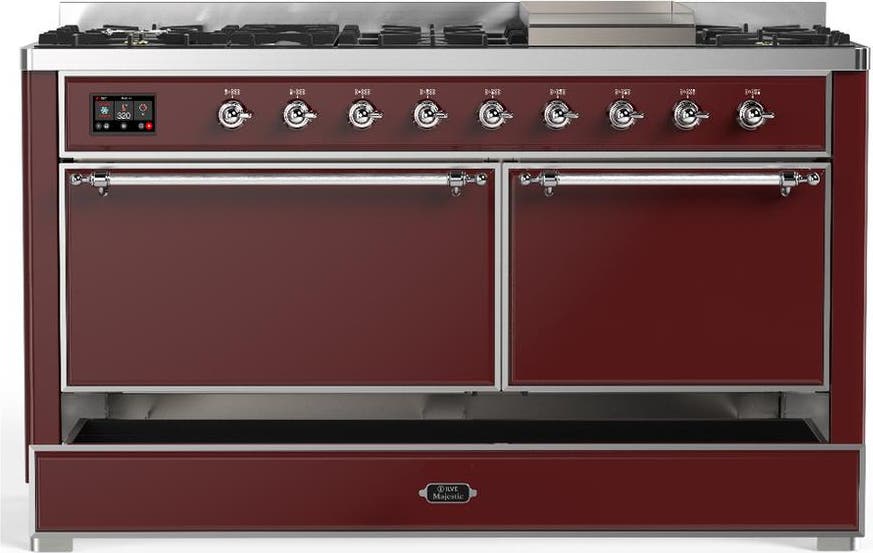 Ilve UM60FQNR3BUC Burgundy With Chrome Trim, Natural Gas