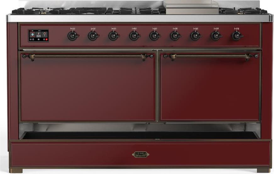 Ilve UM60FQNR3BUBLP Burgundy With Burnished Trim, Liquid Propane