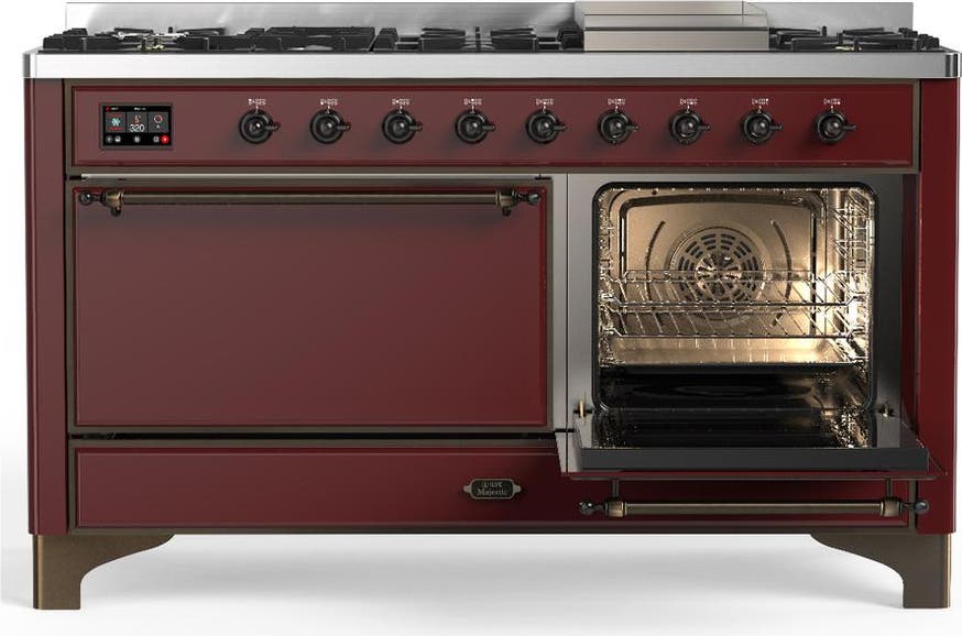 Ilve UM60FQNR3BUB Burgundy With Burnished Trim, Natural Gas