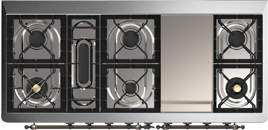 Ilve UM60FQNR3BUB Burgundy With Burnished Trim, Natural Gas