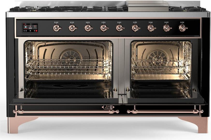 Ilve UM60FQNR3BKPLP Glossy Black With Copper Trim, Liquid Propane
