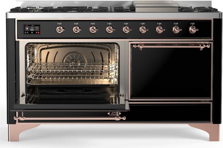 Ilve UM60FQNR3BKPLP Glossy Black With Copper Trim, Liquid Propane