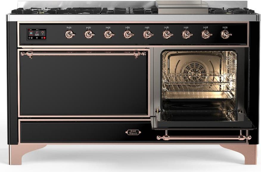 Ilve UM60FQNR3BKPLP Glossy Black With Copper Trim, Liquid Propane