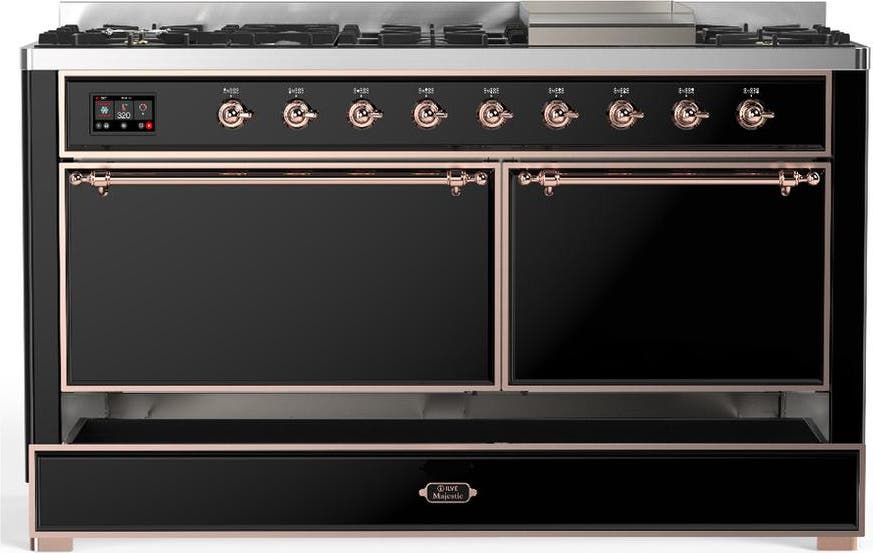 Ilve UM60FQNR3BKPLP Glossy Black With Copper Trim, Liquid Propane