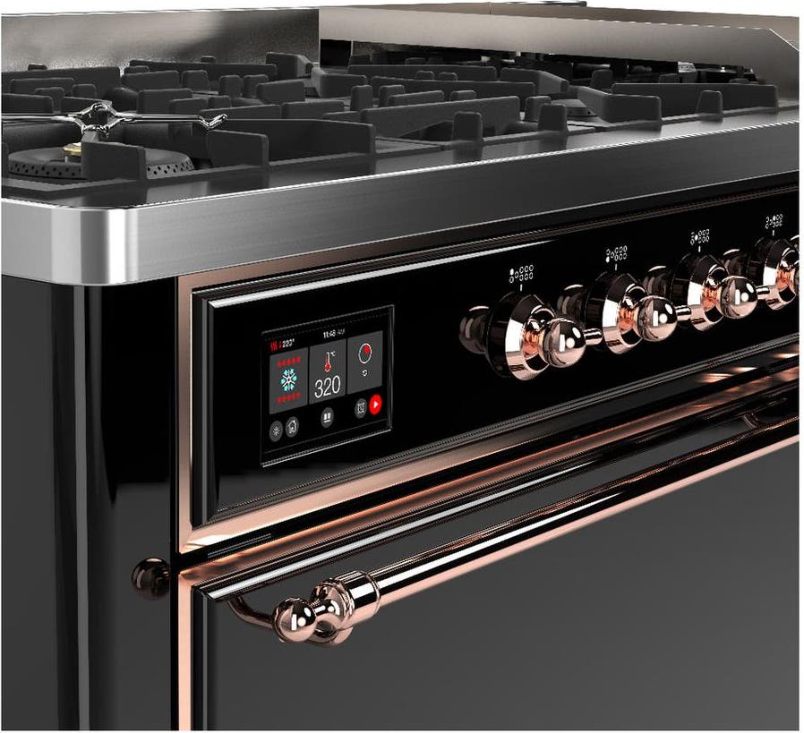 Ilve UM60FQNR3BKPLP Glossy Black With Copper Trim, Liquid Propane