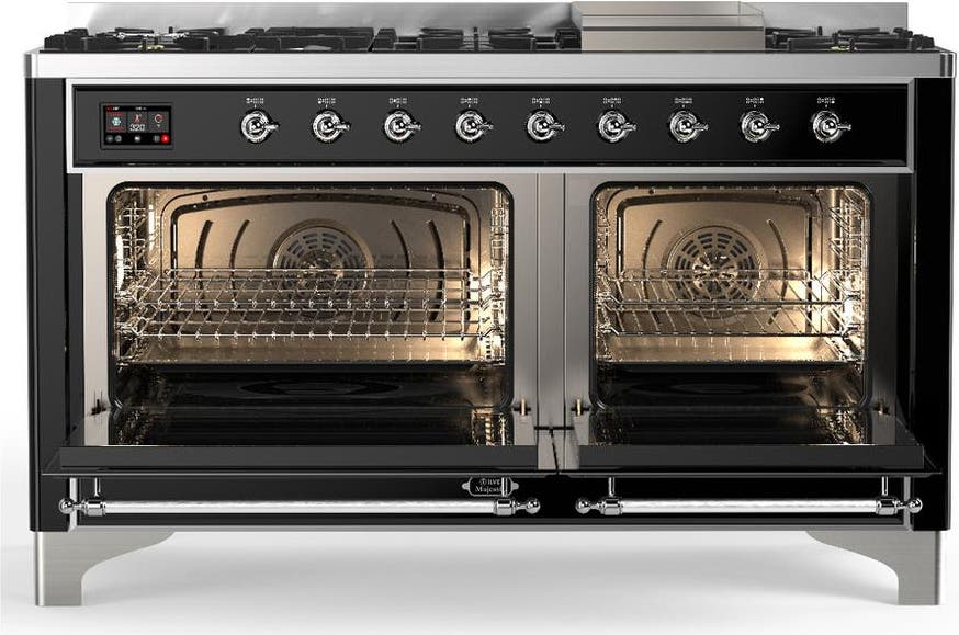 Ilve UM60FQNR3BKCLP Glossy Black With Chrome Trim, Liquid Propane