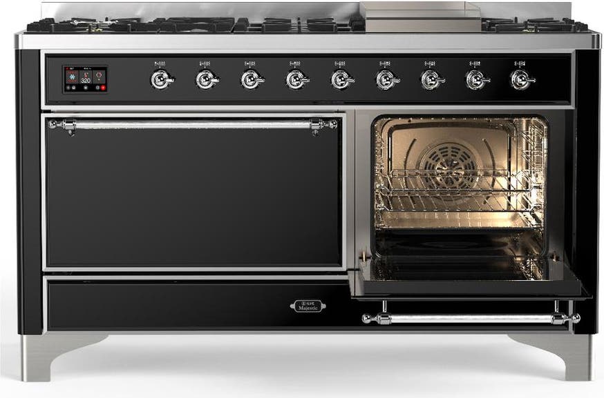 Ilve UM60FQNR3BKCLP Glossy Black With Chrome Trim, Liquid Propane