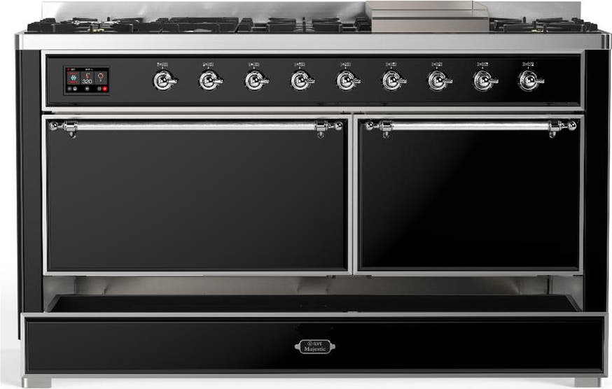 Ilve UM60FQNR3BKCLP Glossy Black With Chrome Trim, Liquid Propane