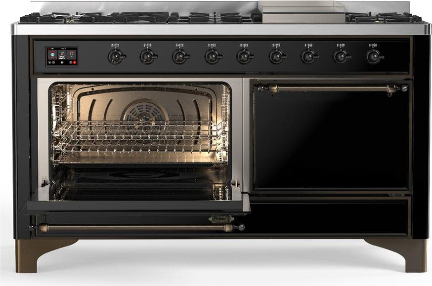 Ilve UM60FQNR3BKBLP Glossy Black With Burnished Trim, Liquid Propane