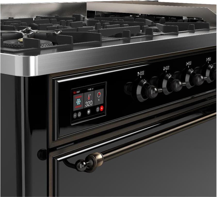 Ilve UM60FQNR3BKBLP Glossy Black With Burnished Trim, Liquid Propane