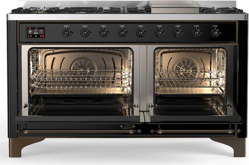 Ilve UM60FQNR3BKB Glossy Black With Burnished Trim, Natural Gas