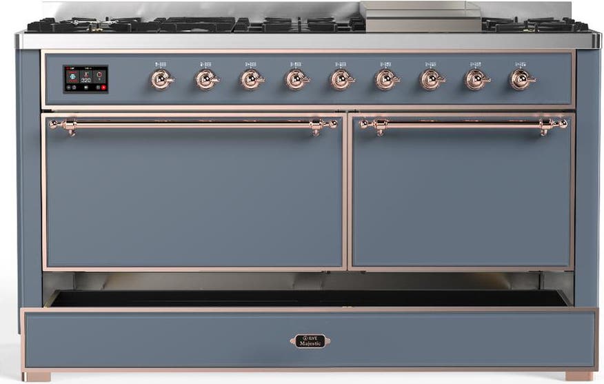 Ilve UM60FQNR3BGPLP Blue Grey With Copper Trim, Liquid Propane