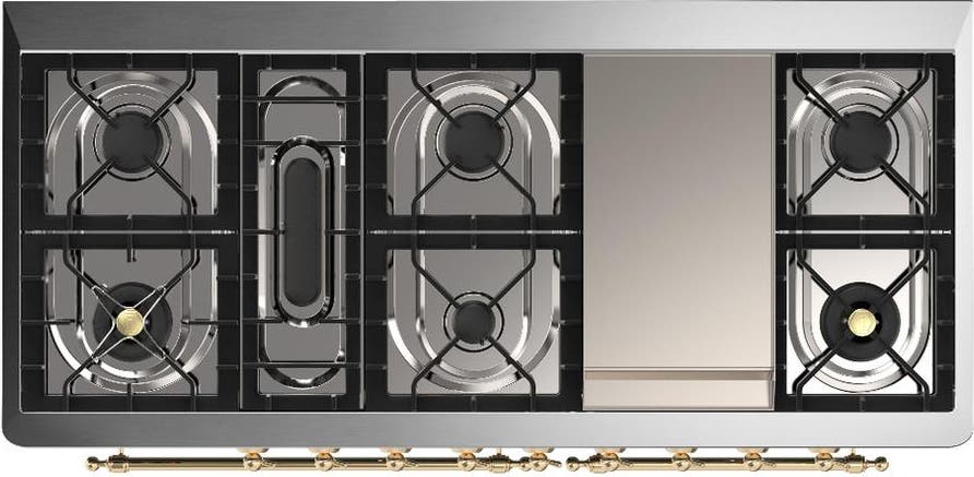 Ilve UM60FQNR3BGGLP Blue Grey With Brass Trim, Liquid Propane