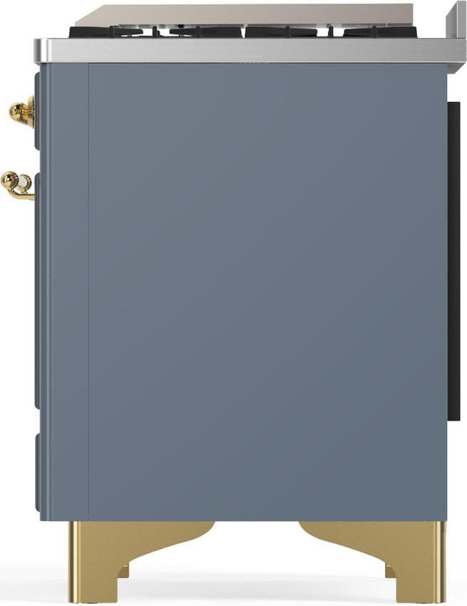 Ilve UM60FQNR3BGGLP Blue Grey With Brass Trim, Liquid Propane
