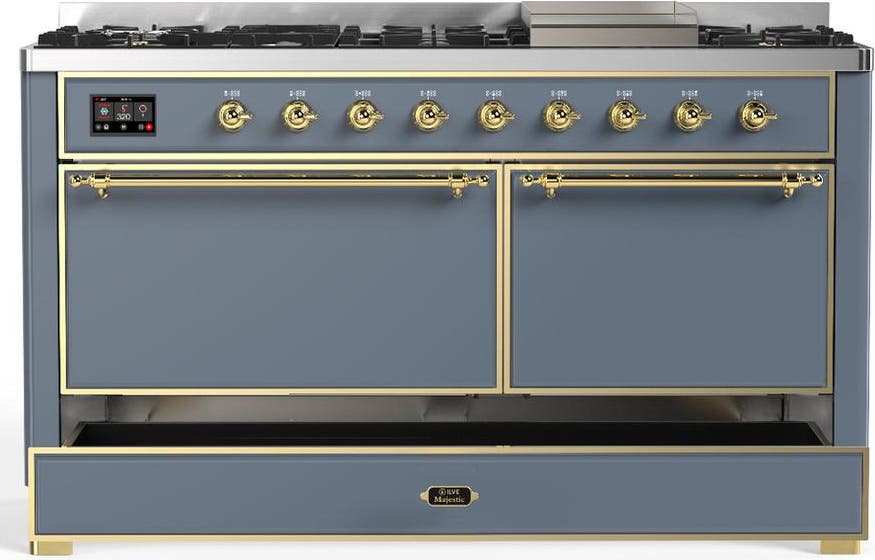 Ilve UM60FQNR3BGG Blue Grey With Brass Trim, Natural Gas