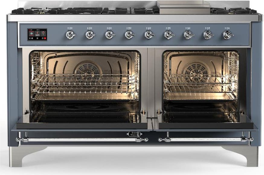 Ilve UM60FQNR3BGC Blue Grey With Chrome Trim, Natural Gas