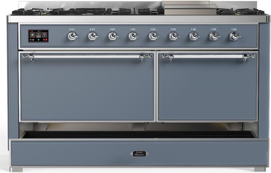 Ilve UM60FQNR3BGC Blue Grey With Chrome Trim, Natural Gas