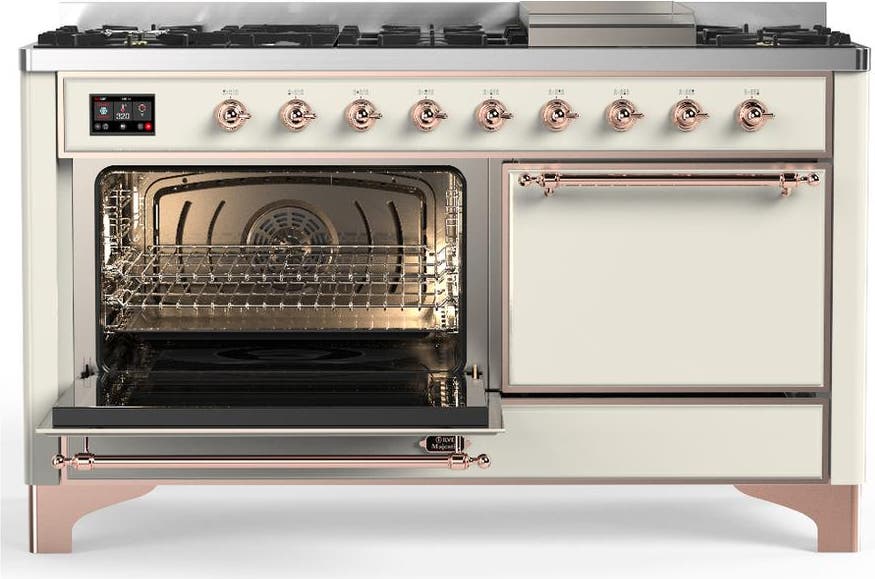 Ilve UM60FQNR3AWPLP Antique White With Copper Trim, Liquid Propane