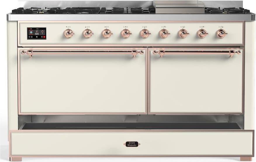 Ilve UM60FQNR3AWPLP Antique White With Copper Trim, Liquid Propane