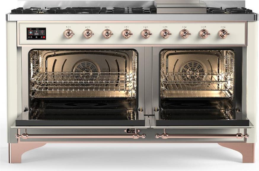 Ilve UM60FQNR3AWP Antique White With Copper Trim, Natural Gas