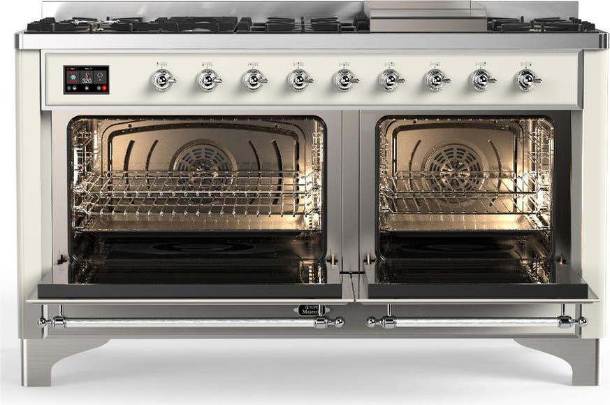 Ilve UM60FQNR3AWC Antique White With Chrome Trim, Natural Gas