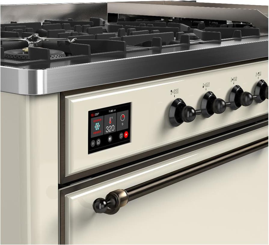 Ilve UM60FQNR3AWBLP Antique White With Burnished Trim, Liquid Propane