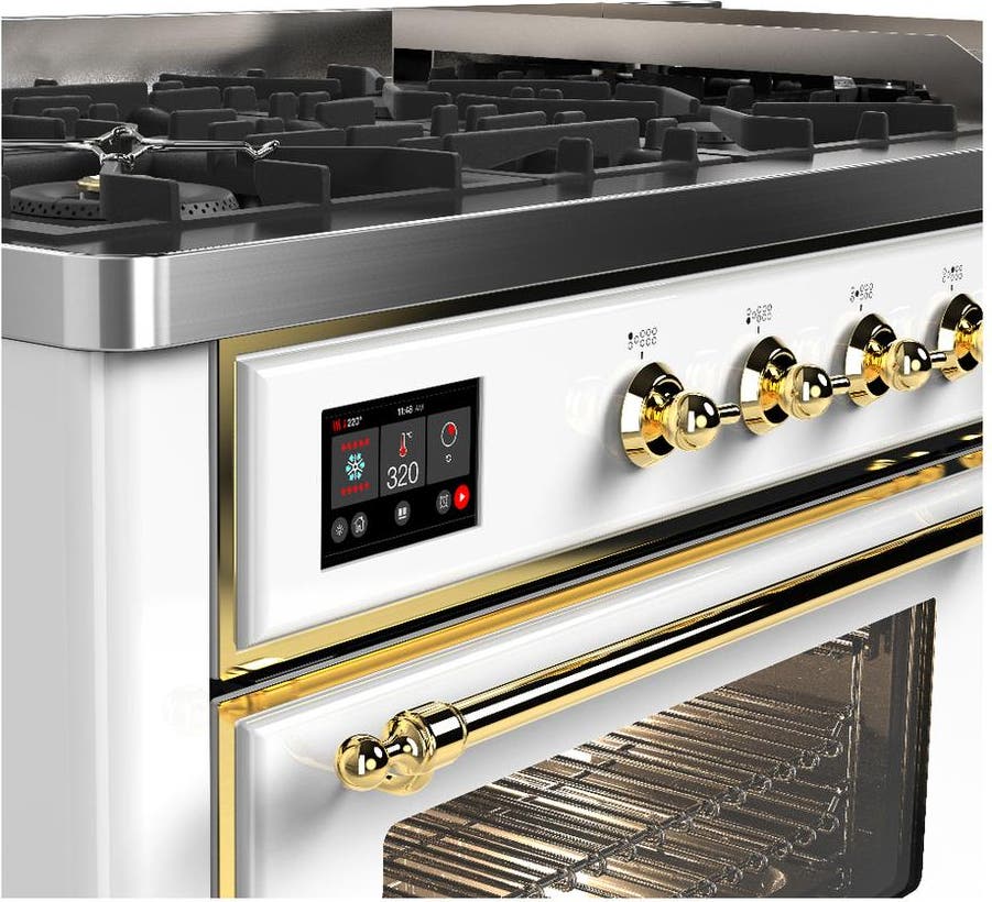 Ilve UM60FNR3WHG White With Brass Trim, Natural Gas