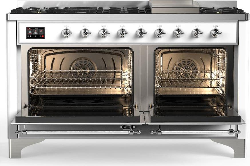 Ilve UM60FNR3WHCLP White With Chrome Trim, Liquid Propane