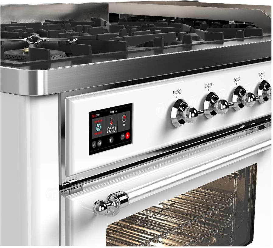 Ilve UM60FNR3WHC White With Chrome Trim, Natural Gas
