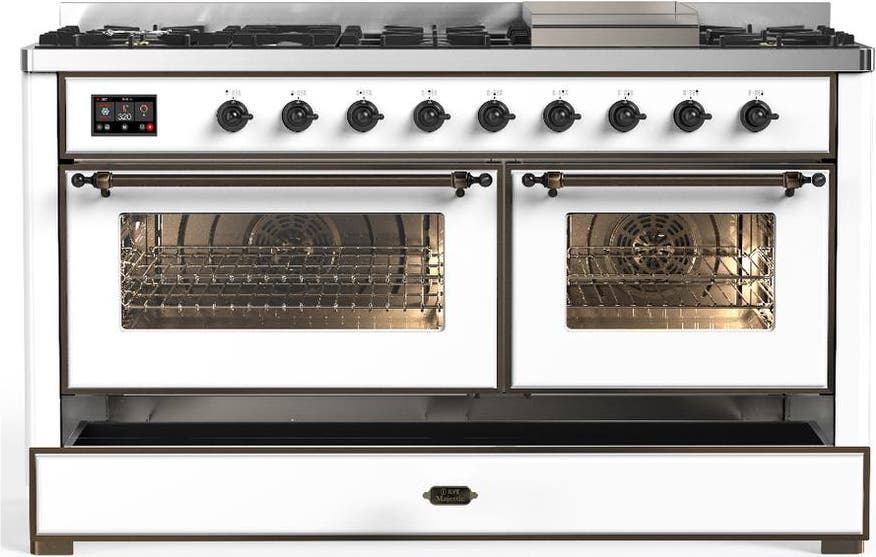 Ilve UM60FNR3WHB White With Burnished Trim, Natural Gas