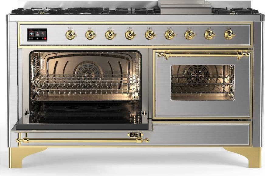 Ilve UM60FNR3SSGLP Stainless Steel With Brass Trim, Liquid Propane